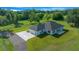 Aerial view of the modern home, showcasing its well-manicured lawn and surrounding trees at 1058 Se 59Th St, Ocala, FL 34480