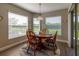 Breakfast nook with round table, wood chairs, natural light, and views of the fenced backyard at 1690 Sw 158Th Ln, Ocala, FL 34473