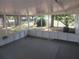 View of screen enclosed back patio that leads to a large, tree-filled backyard at 17315 Se 18Th St, Silver Springs, FL 34488