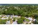 Aerial view of a residential area with mature trees, lush greenery, and well-maintained properties at 514 Saint Andrews Blvd, Lady Lake, FL 32159
