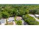 Aerial view of a charming property surrounded by lush greenery and mature trees offering privacy at 514 Saint Andrews Blvd, Lady Lake, FL 32159