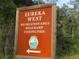 Eureka West Recreation Area sign displaying boat ramp and fishing pier amenities for outdoor enthusiasts at 5949 Se 164Th Ct, Ocklawaha, FL 32179