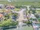 Overhead view of a boatyard and dock featuring a waterway for easy access at 420 Bouchelle Dr # 204, New Smyrna Beach, FL 32169