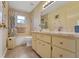 Bathroom with a vanity, shower, and tiled floors at 8784 Sw 93Rd Ln # A, Ocala, FL 34481