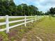 A pristine, newly painted, white fence adds to the pastoral scene and secures the well-maintained property at 9325 Sw 125Th Court Rd, Dunnellon, FL 34432