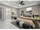 Bedroom showcases stylish decor, marble floors, en suite bathroom, and vanity area, creating a serene retreat at 14540 Se 33Rd Ter, Summerfield, FL 34491