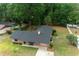 Birds eye view of roof and yard surrounded by mature trees, showing nearby homes at 2576 Ne 34Th St, Ocala, FL 34479