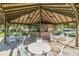 A wooden pavilion offers shaded seating and a kitchen area for residents at 3815 Ne 17Th Street Cir, Ocala, FL 34470