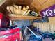 Shed interior with wood beam construction at 4064 Sw 132Nd Ln, Ocala, FL 34473