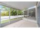Enclosed patio featuring a concrete floor and screened walls offering views of the backyard and fence at 4927 Sw 45Th Cir, Ocala, FL 34474