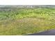 Scenic aerial view of a canal winding through lush foliage, with a partial view of a lake in the distance at 505 Fisher Rd, Ocklawaha, FL 32179