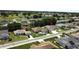 Aerial of a quiet neighborhood with single-Gathering homes, mature trees, and well-manicured lawns at 5340 Nw 26Th Ln, Ocala, FL 34482