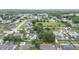 Aerial view showcases a tranquil neighborhood featuring landscaped properties, sparkling pools, and lush greenery at 5437 Se 34Th St, Ocala, FL 34480
