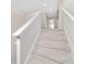 Carpeted staircase with white banister leading to the upper level of the home at 5653 Sw 50Th Ter, Ocala, FL 34474