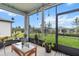 Relaxing screened patio with comfortable seating and a view of the backyard at 9459 Sw 52Nd Loop, Ocala, FL 34481