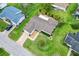 Aerial view of property with driveway, landscaping, and neighboring houses at 9853 Se 175Th Pl, Summerfield, FL 34491