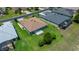 Aerial view of a lush backyard with mature trees and a screened-in patio at 16193 Sw 14Th Avenue Rd, Ocala, FL 34473