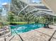 Enclosed pool with brick pavers, a scenic view, and plenty of sunshine at 5714 Nw 80Th Avenue Rd, Ocala, FL 34482