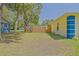 A view of the backyard fenced and shows well-maintained grass and trees at 6211 Se 126Th St, Belleview, FL 34420