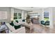 Comfortable living room featuring large windows, stylish decor, and a cozy seating arrangement at 8647 Sw 44Th Ter, Ocala, FL 34476