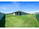 Well-maintained backyard with a green chain-link fence and grass at 8870 Sw 62Nd Ave, Ocala, FL 34476