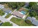 Aerial view of a beautiful single-Gathering home featuring a screened pool and fenced yard at 3881 Se 61St Pl, Ocala, FL 34480