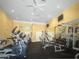 Community gym with workout equipment and ceiling fans at 5009 Neptune Cir, Oxford, FL 34484