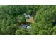 Aerial shot of the property surrounded by verdant trees with the buildings situated within the landscape at 11521 Se 1St Street Rd, Silver Springs, FL 34488