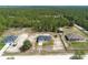 Overhead view with white border surrounding the house amid lush greenery and neighboring homes at 13561 Sw 85Th Pl, Dunnellon, FL 34432