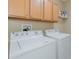 Laundry room with washer, dryer, and upper cabinets for storage at 1377 Sw 161St Pl, Ocala, FL 34473