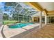 Inviting backyard pool and spa within screened-in patio, with beautiful landscaping at 1675 Se 73Rd Pl, Ocala, FL 34480