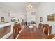 Dining room featuring hardwood flooring, open-concept design, and ornate chandelier at 2417 Se 23Rd St, Ocala, FL 34471