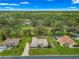 Aerial view showcasing the landscaped front yard and the surrounding treed neighborhood at 28 Golf View Dr, Ocala, FL 34472