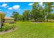 Lush backyard showcasing a well-manicured lawn and mature trees providing privacy and shade at 28 Golf View Dr, Ocala, FL 34472