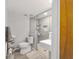 Modern bathroom with a glass-enclosed shower, floating sink, and sleek fixtures for a spa-like experience at 2820 Se 14Th St, Ocala, FL 34471