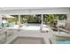 Covered patio with seating overlooking the sparkling pool at 2820 Se 14Th St, Ocala, FL 34471