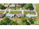 Aerial view showcases a serene residential neighborhood with mature trees and well-spaced homes at 2981 Ne 39Th Pl, Ocala, FL 34479