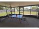Enjoy outdoor living on this screened-in porch featuring ample seating and views of the backyard and storage shed at 5130 Se 106 Lane, Belleview, FL 34420