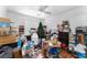 Bedroom filled with boxes and belongings creates an opportunity to imagine your own decorating and organizing ideas at 5920 Sw 88Th Pl, Ocala, FL 34476