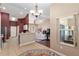 Open-concept living space seamlessly connecting the kitchen, living, and dining areas at 8053 Sw 62Nd Ave, Ocala, FL 34476