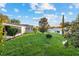 Expansive backyard with green lawn, mature trees, and neighboring houses at 9729 Sw 97Th St, Ocala, FL 34481