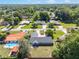 An aerial view showing the home's placement in a quiet residential neighborhood at 1404 Se 40Th Ct, Ocala, FL 34471