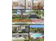 Real estate collage shows pool, kitchen, front door, living room and front of the home at 15917 Hidden Lake Cir, Clermont, FL 34711