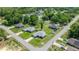 An aerial view of a neighborhood, showcasing well-maintained homes and verdant landscaping at 16062 Se 89Th Ter, Summerfield, FL 34491