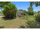 A backyard view showing the side of the house, backyard, and fenced in pool at 2010 Se 25Th St, Ocala, FL 34471