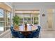 Breakfast nook with views to the outdoor pool, patio, and a welcome decoration at 2010 Se 25Th St, Ocala, FL 34471