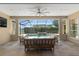 Screened-in lanai featuring a lounge area with outdoor seating and a view of the beautiful pool at 2010 Se 25Th St, Ocala, FL 34471