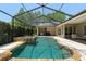 View of a screened pool, stone waterfall, and partial patio at 2010 Se 25Th St, Ocala, FL 34471