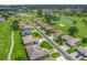 Aerial view of a quiet residential neighborhood with lush green lawns, mature trees, and a golf course at 2478 Nw 53Rd Avenue Rd, Ocala, FL 34482