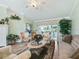 Open living room with hardwood floors, vaulted ceilings, comfortable seating, and scenic backyard views at 2478 Nw 53Rd Avenue Rd, Ocala, FL 34482